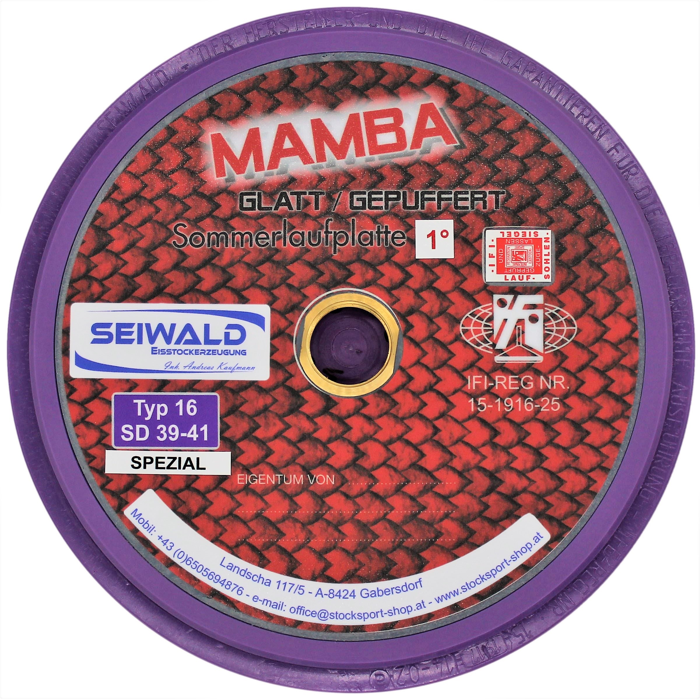 SEIWALD Mamba Glatt Spezial Lila / Langsame Mass und Stockplatte