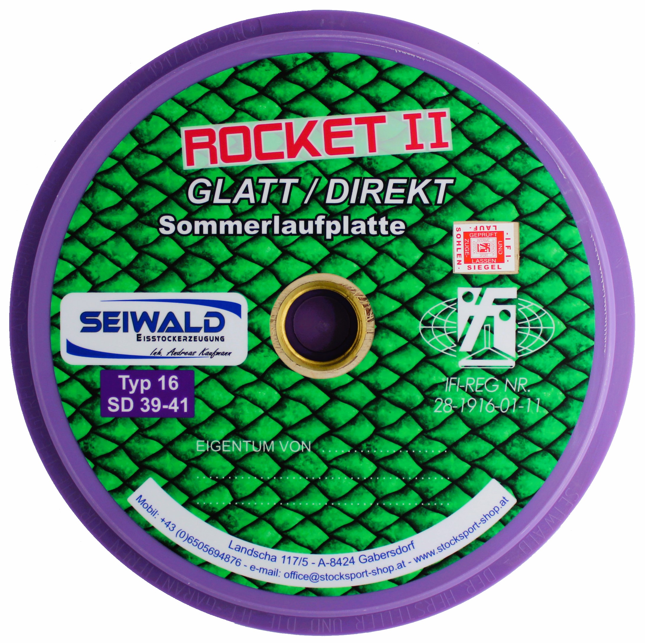 SEIWALD Rocket II Glatt Lila / Sehr schnelle Stockplatte